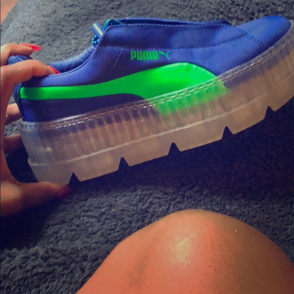 puma cleated creeper surf blue green